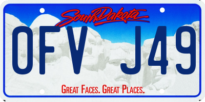 SD license plate 0FVJ49