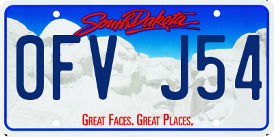 SD license plate 0FVJ54