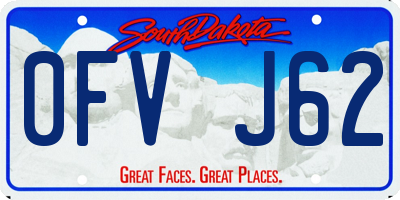 SD license plate 0FVJ62