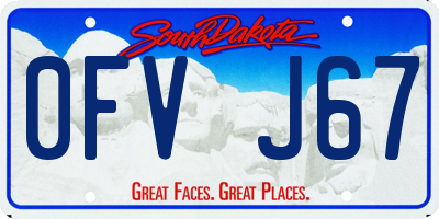 SD license plate 0FVJ67