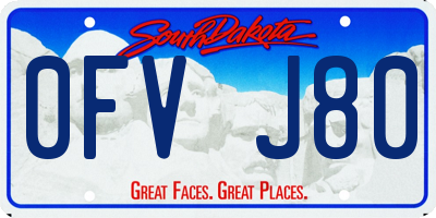 SD license plate 0FVJ80