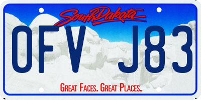 SD license plate 0FVJ83