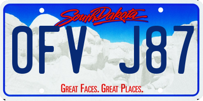 SD license plate 0FVJ87