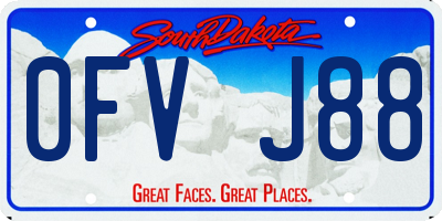 SD license plate 0FVJ88