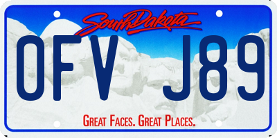 SD license plate 0FVJ89