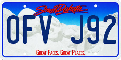 SD license plate 0FVJ92