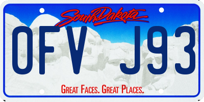 SD license plate 0FVJ93