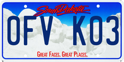 SD license plate 0FVK03