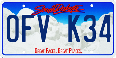SD license plate 0FVK34