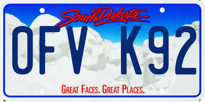 SD license plate 0FVK92