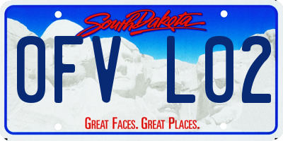 SD license plate 0FVL02