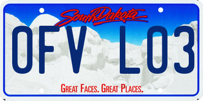 SD license plate 0FVL03