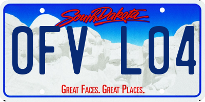 SD license plate 0FVL04