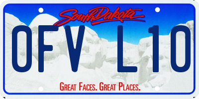 SD license plate 0FVL10