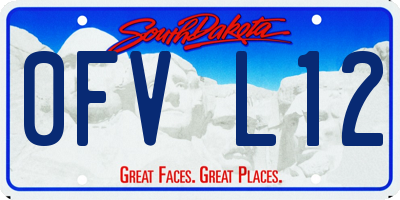 SD license plate 0FVL12