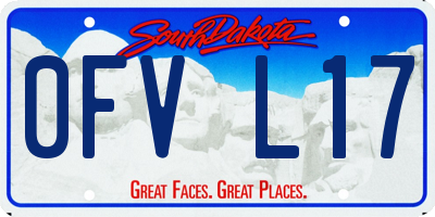 SD license plate 0FVL17