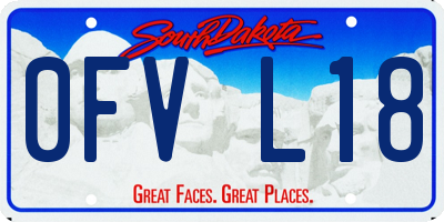 SD license plate 0FVL18