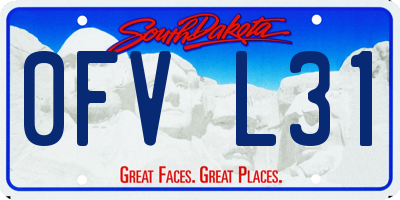 SD license plate 0FVL31