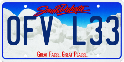 SD license plate 0FVL33
