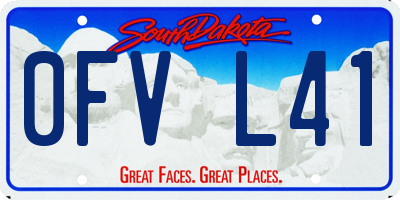 SD license plate 0FVL41