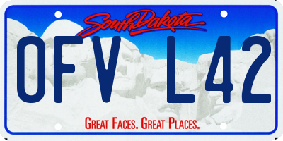 SD license plate 0FVL42