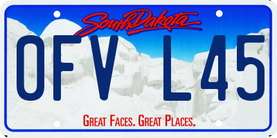 SD license plate 0FVL45