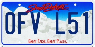 SD license plate 0FVL51