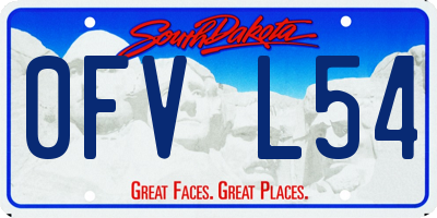 SD license plate 0FVL54