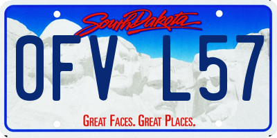 SD license plate 0FVL57