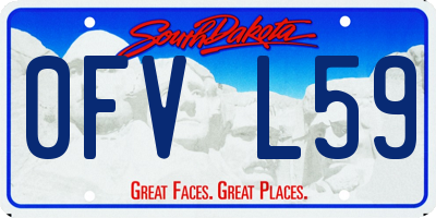 SD license plate 0FVL59
