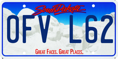 SD license plate 0FVL62