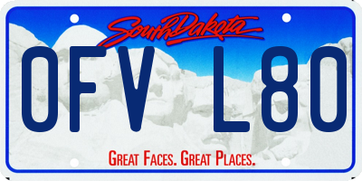 SD license plate 0FVL80