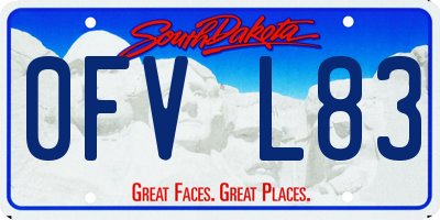 SD license plate 0FVL83