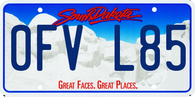 SD license plate 0FVL85