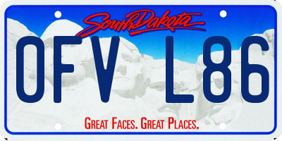 SD license plate 0FVL86