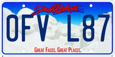 SD license plate 0FVL87