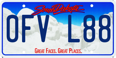 SD license plate 0FVL88