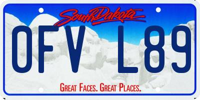 SD license plate 0FVL89