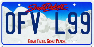 SD license plate 0FVL99