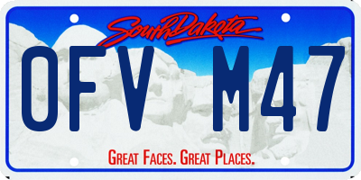 SD license plate 0FVM47