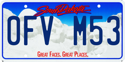 SD license plate 0FVM53