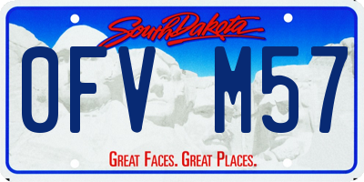 SD license plate 0FVM57