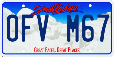 SD license plate 0FVM67