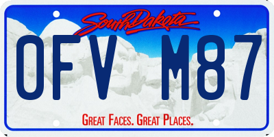 SD license plate 0FVM87