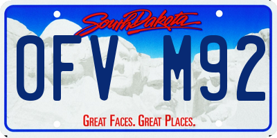 SD license plate 0FVM92