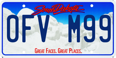 SD license plate 0FVM99