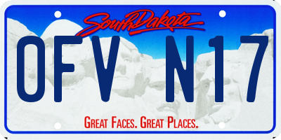 SD license plate 0FVN17