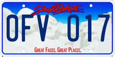 SD license plate 0FVO17