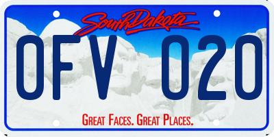 SD license plate 0FVO20