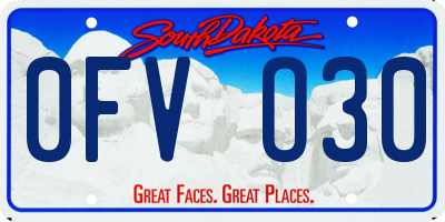 SD license plate 0FVO30
